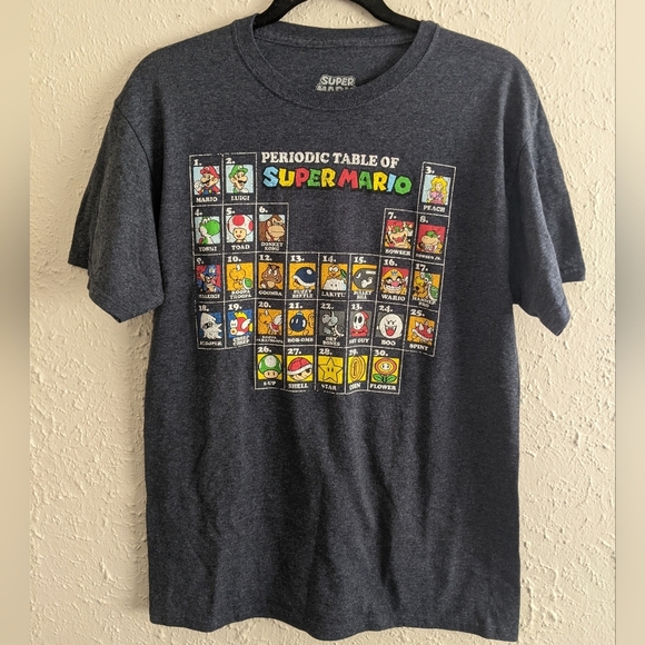 Super Mario Periodic Table T-Shirt - Picture 1 of 5